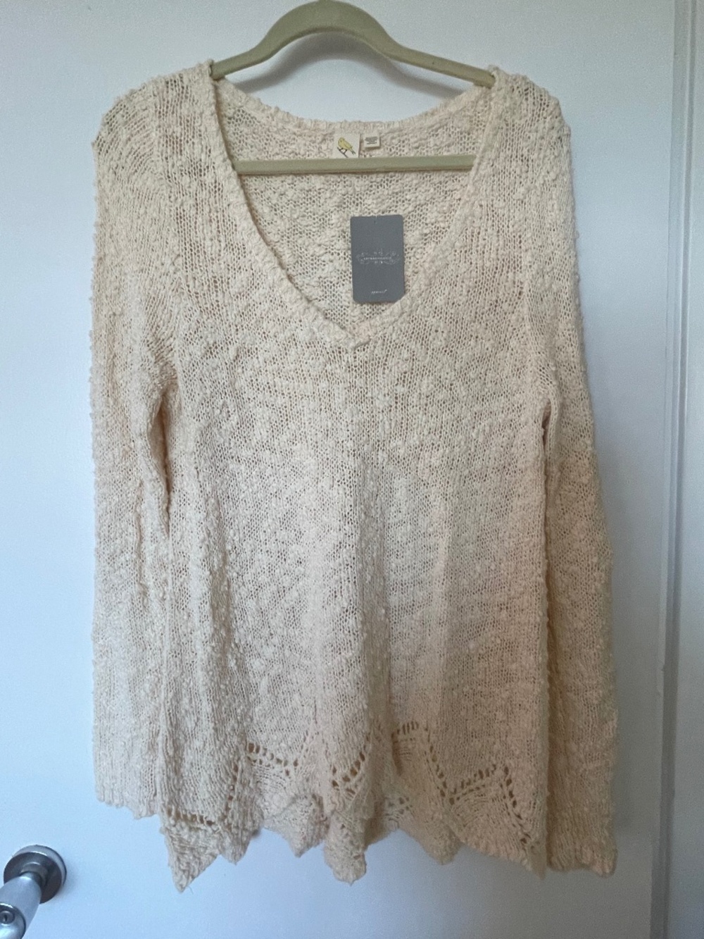 Anthropologie Cream knit sweater